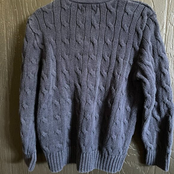 EUC Polo Ralph Lauren Boys Navy Cable-Knit Cardigan - Size 5 - Picture 3 of 3